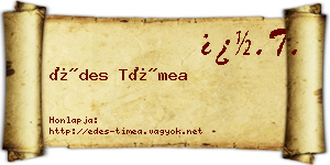 Édes Tímea névjegykártya